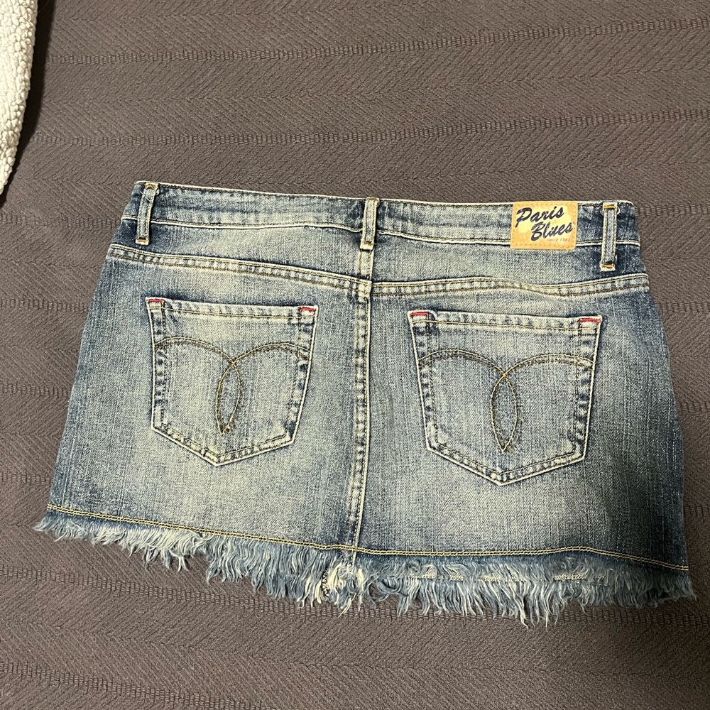 Vintage Paris Blues Soulmate Denim Skirt Womens Size S Y2K Mini Skirt Retro